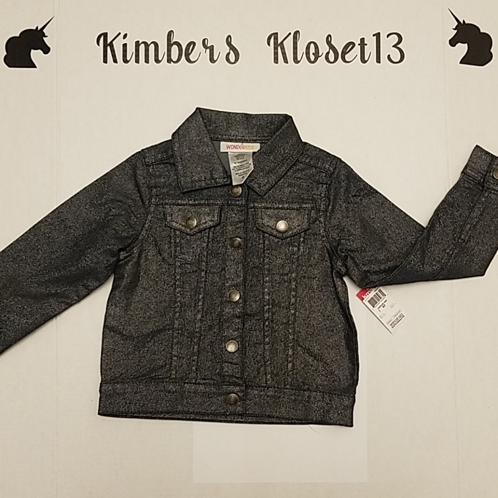 🦄NWT🦄4T Wonderkids Jacket Blackish Blue& Silver